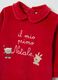 Red Long-Sleeved Cotton Blend Baby Christmas Onesie_2