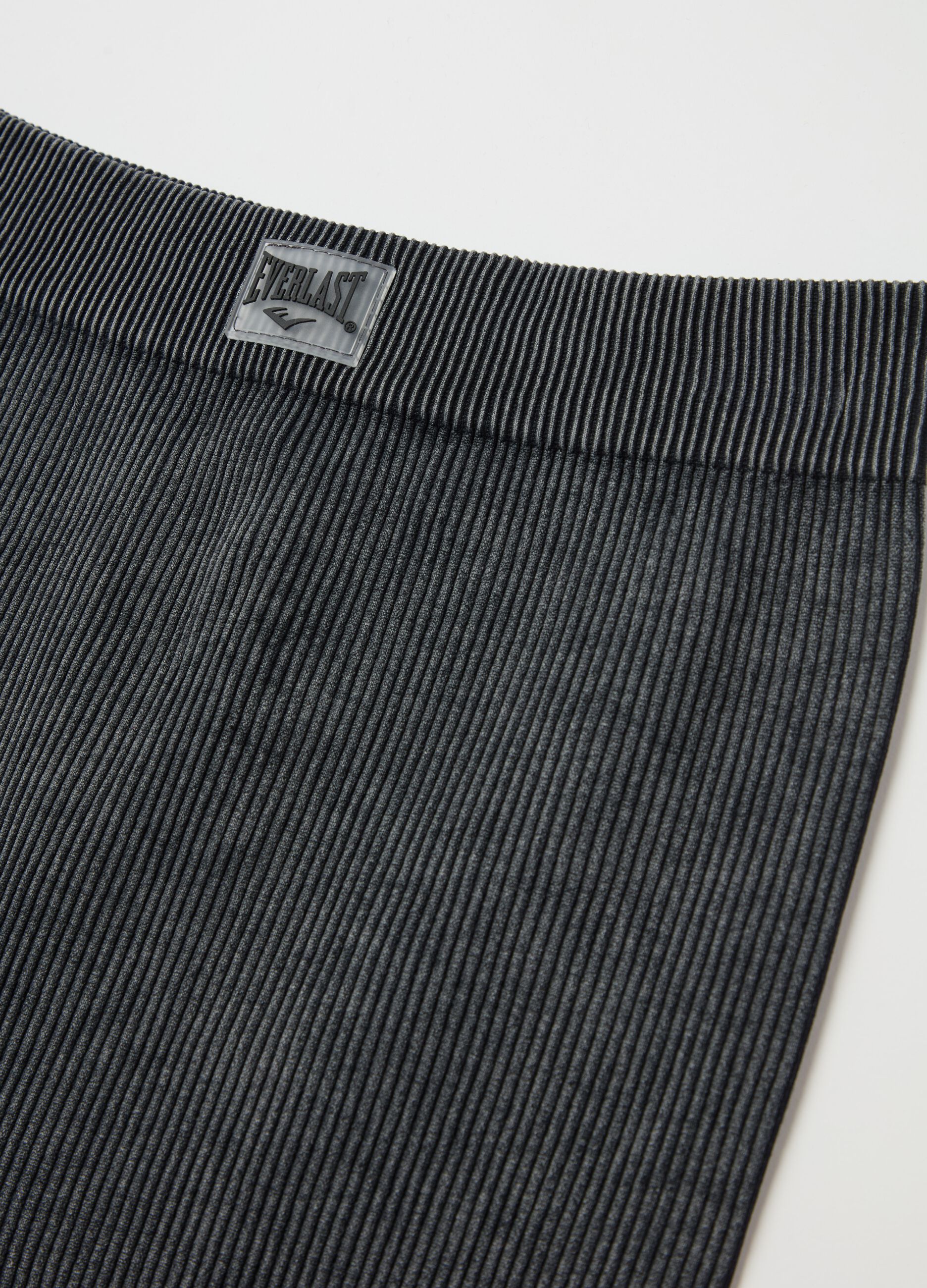 Grey ribbed cycle leggings