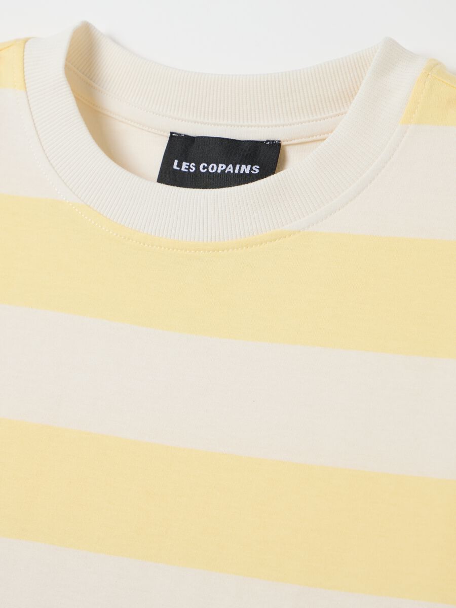 Yellow and white striped cotton T-shirt_1