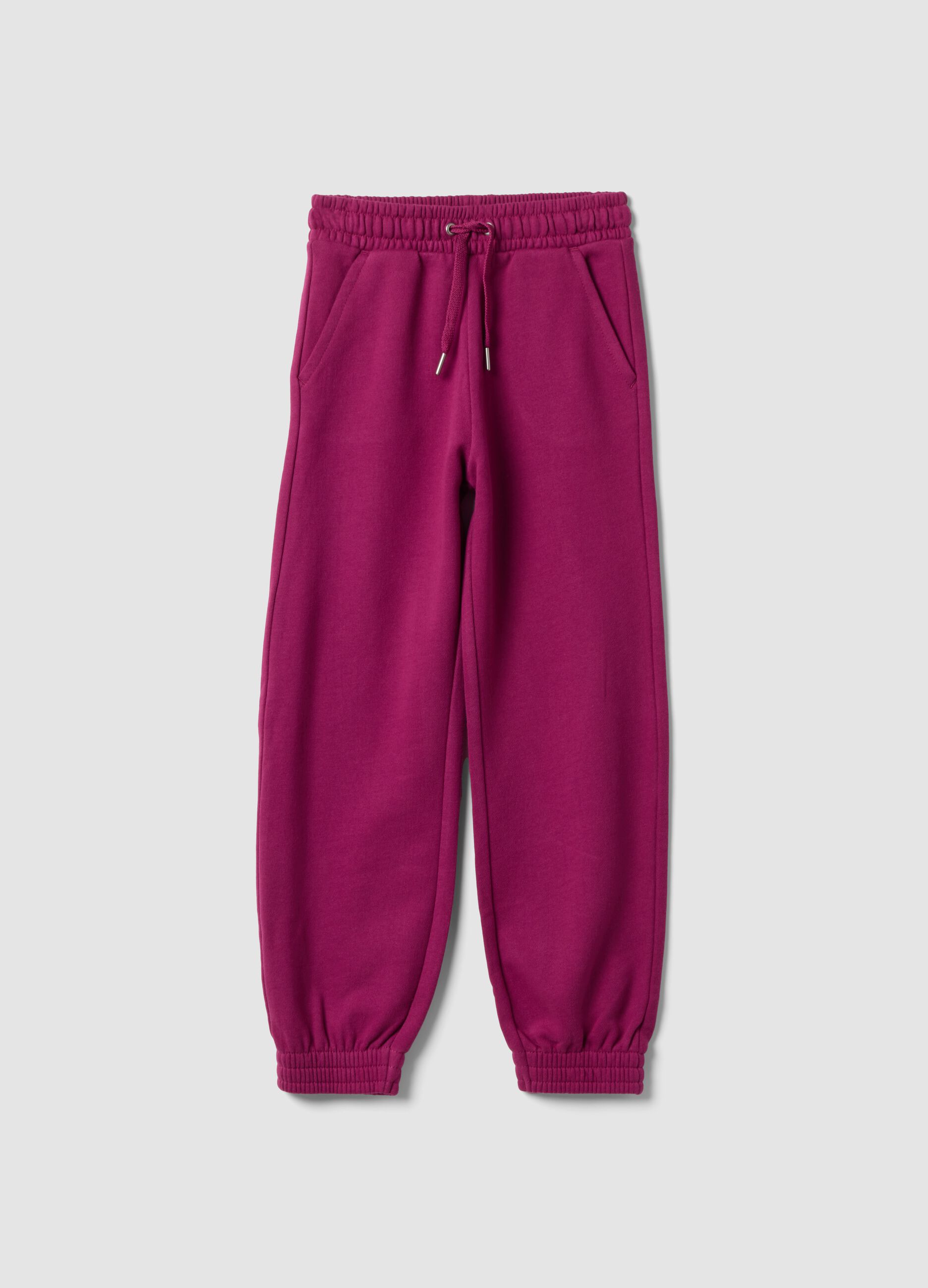 Purple organic cotton jogger trousers