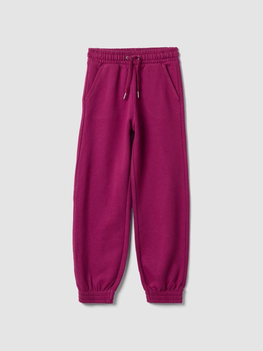 Pantaloni jogger viola in cotone organico_0