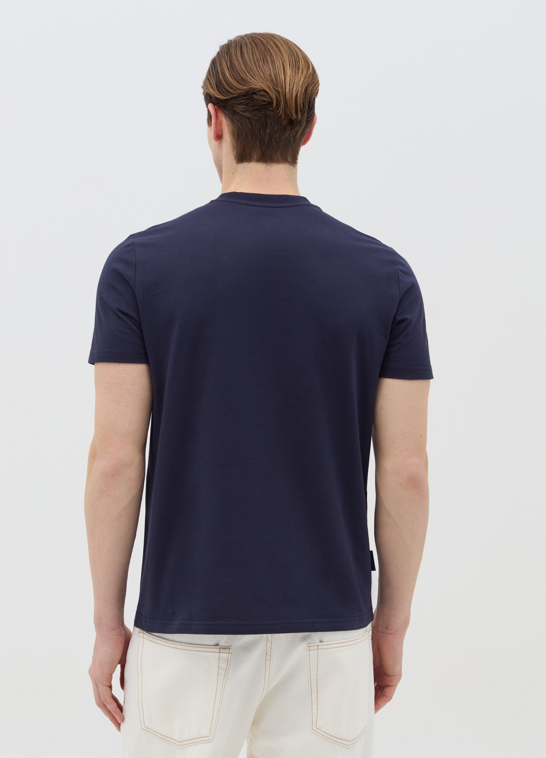 Cotton T-shirt with Basilica di San Marco coordinates print