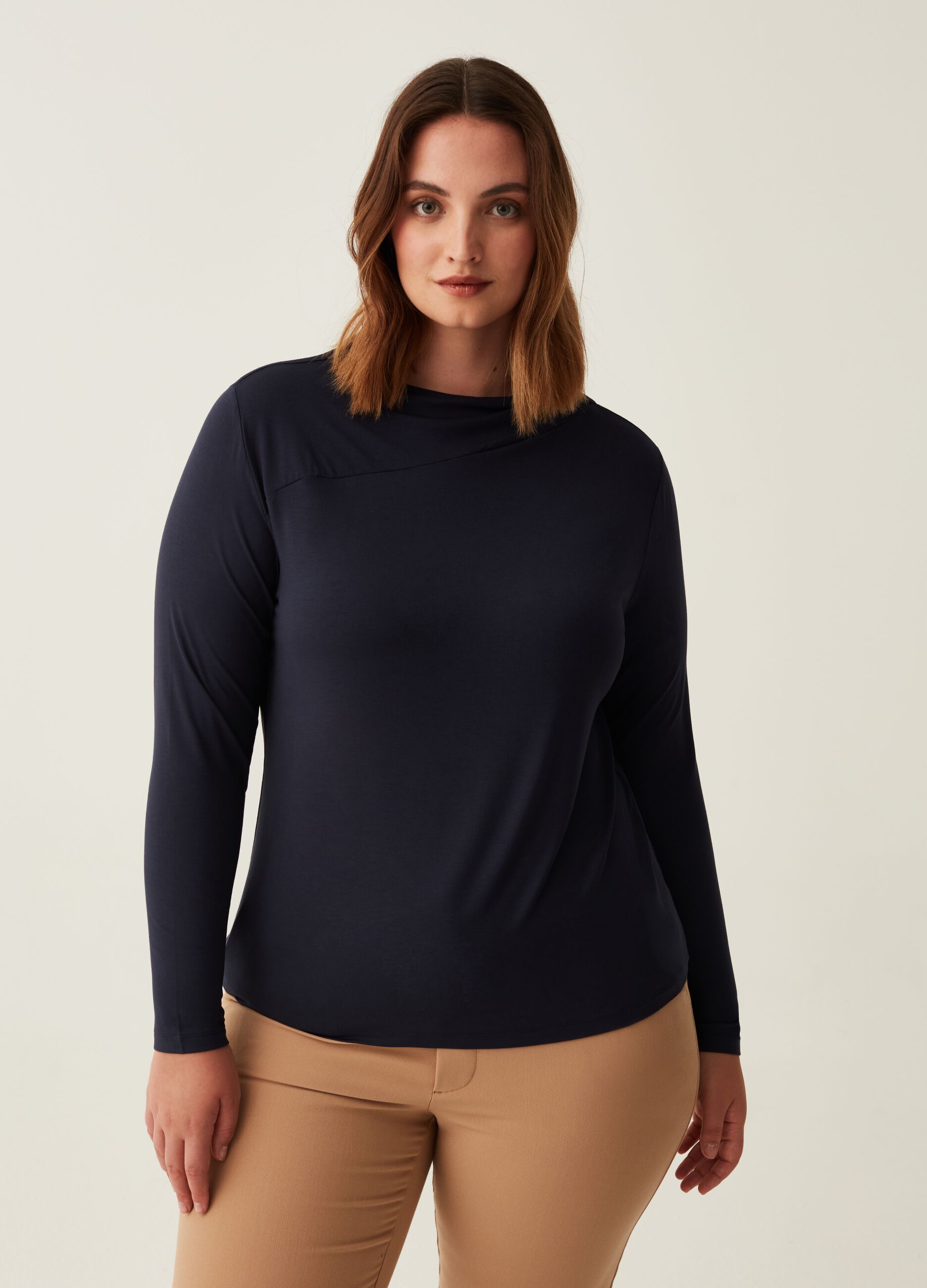 MYA T-shirt in viscosa stretch Curvy