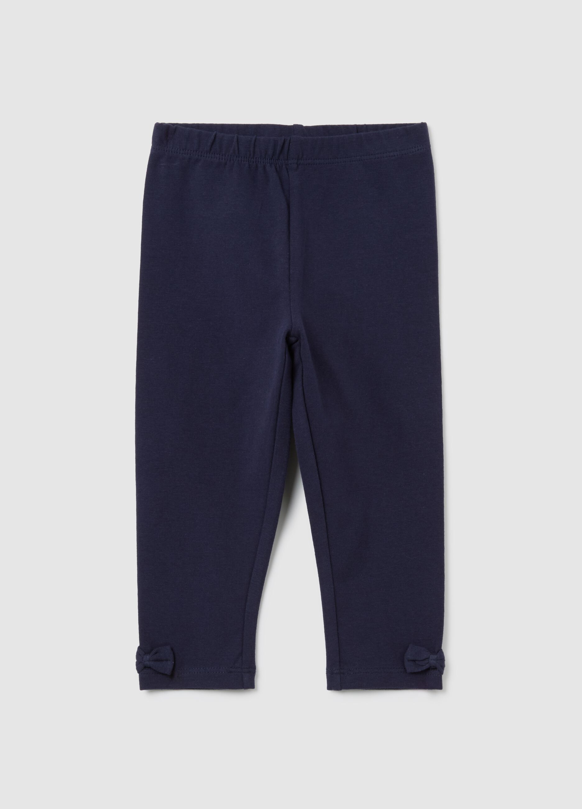 Cotton regular fit blue leggings for girls