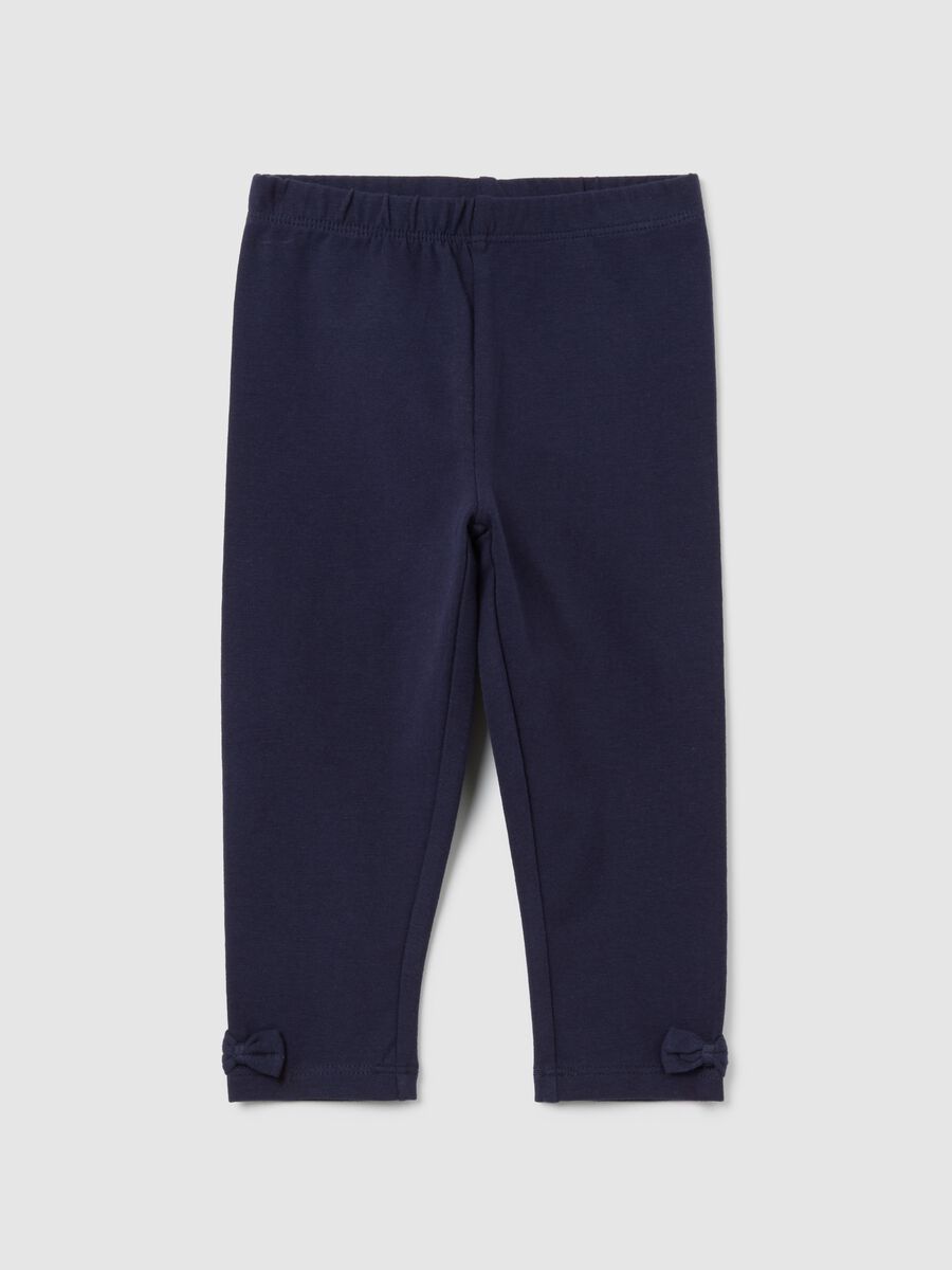 Cotton regular fit blue leggings for girls_0