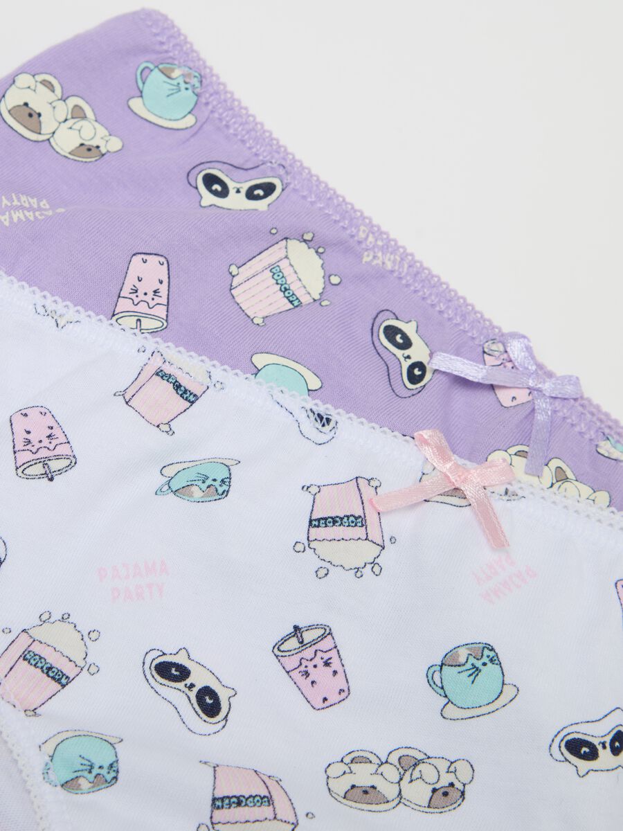 Five-pack briefs in cotton with bow and print_2