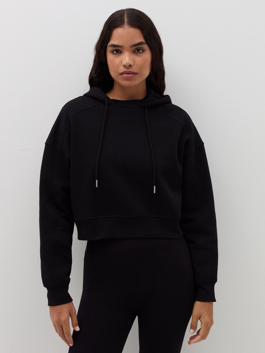Crop sweatshirt with hood_0