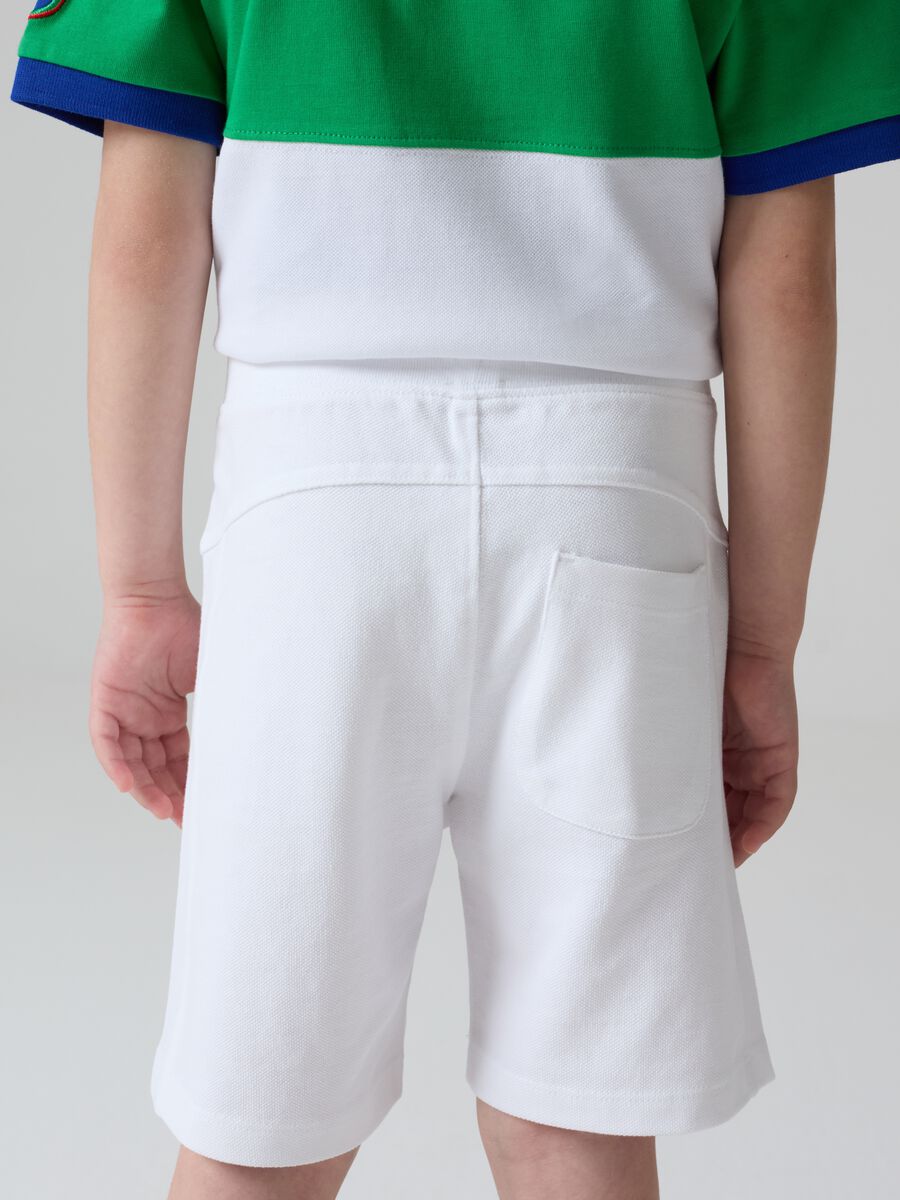 Piquet Bermuda shorts with logo embroidery_2