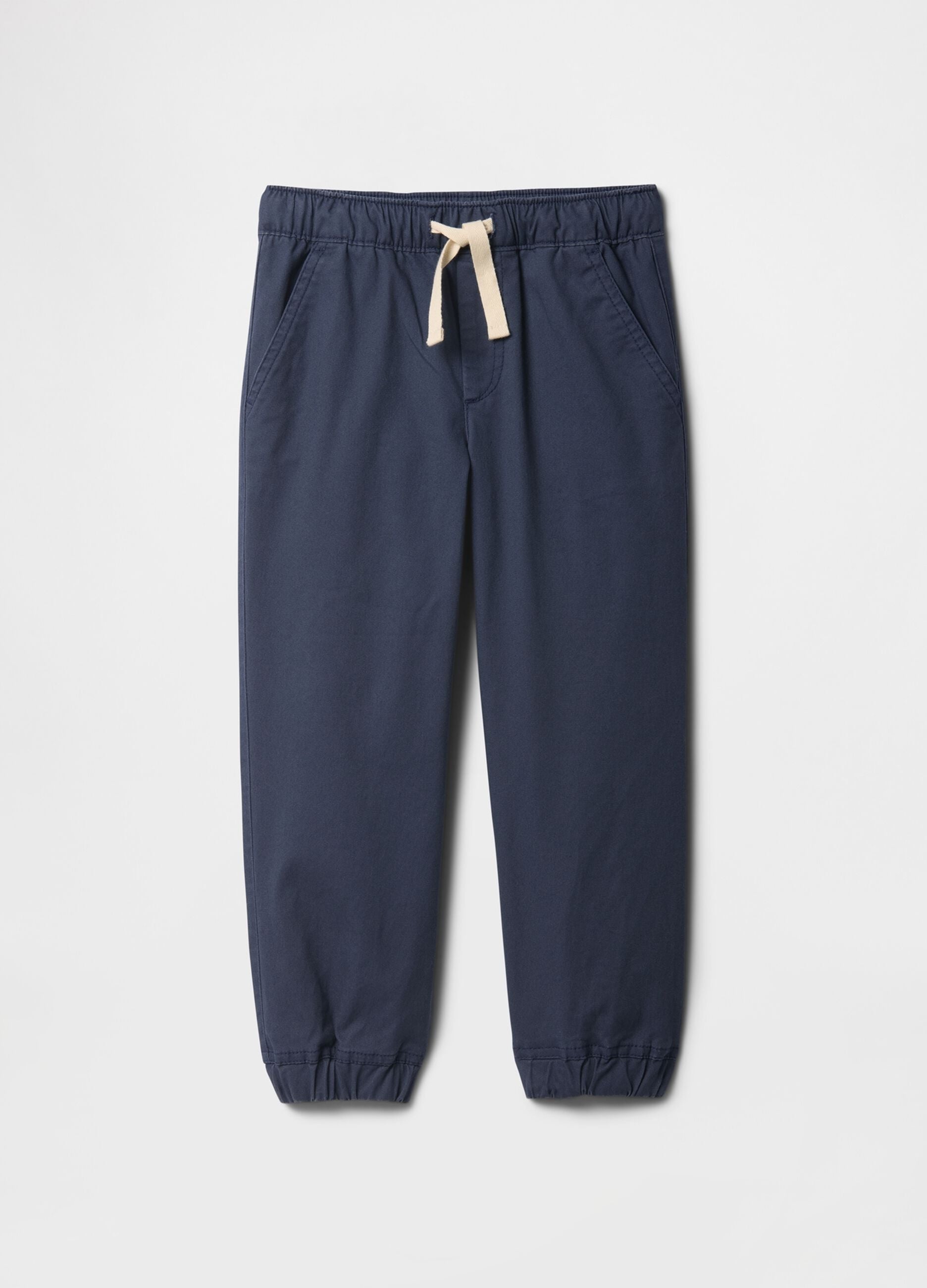 Blue stretch cotton jogger trousers