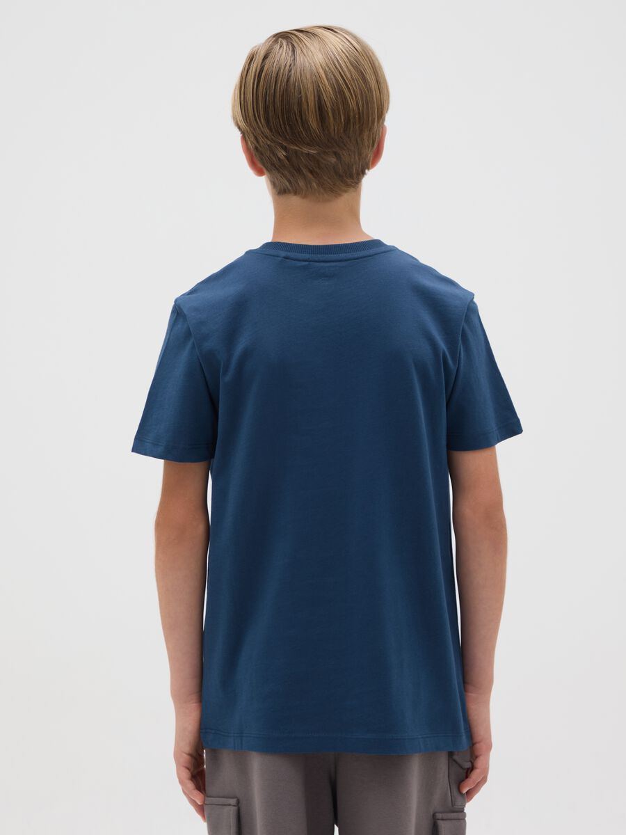 Boys' blue pure cotton regular fit T-shirt with print_1
