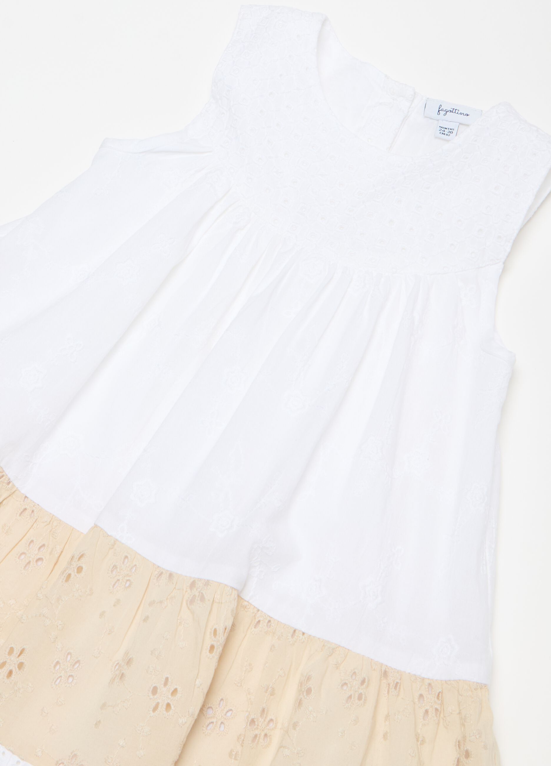 Broderie anglaise dress with flounces
