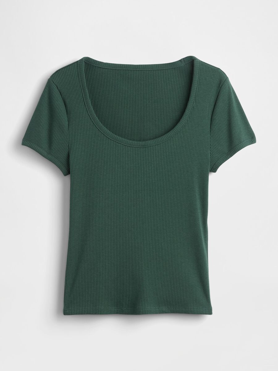 T-shirt verde a maniche corte_4