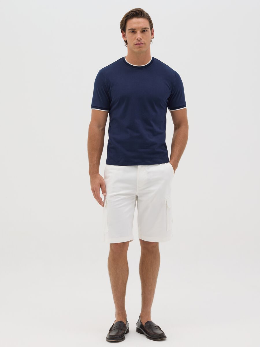 Blue fitted T-shirt in cotton_1