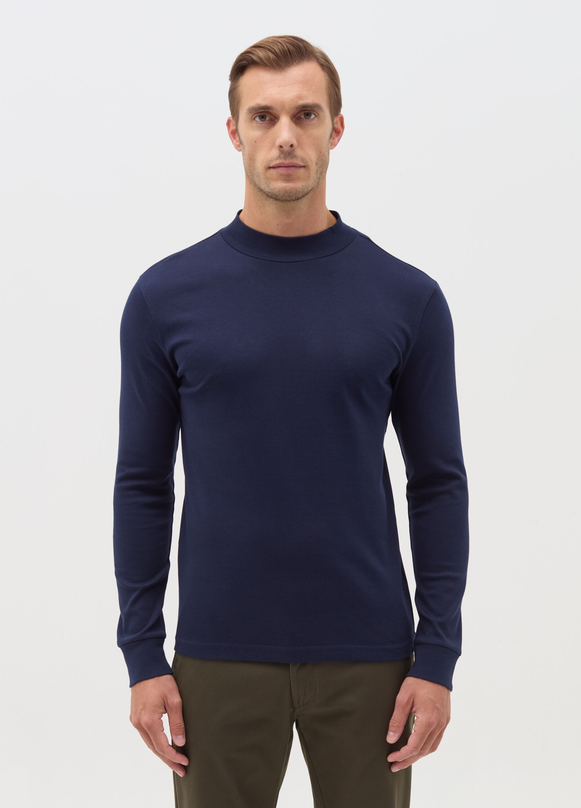Long-sleeved T-shirt in interlock cotton