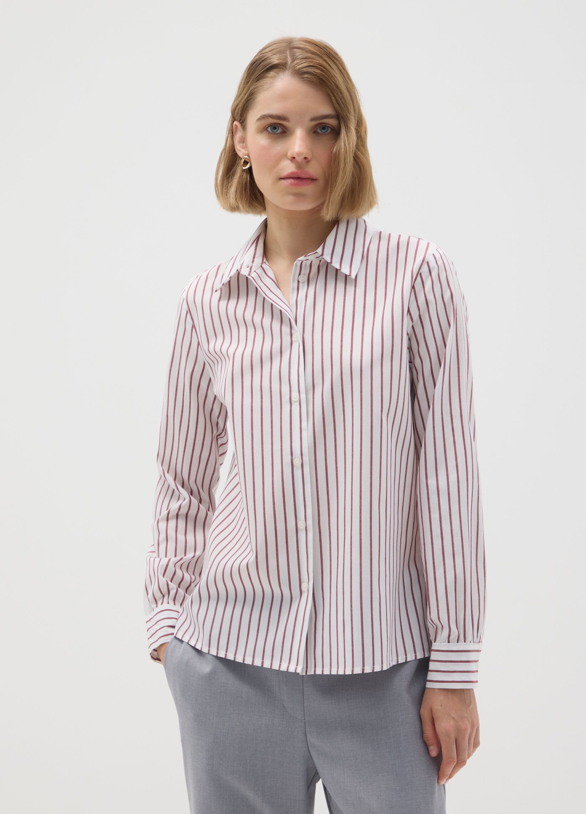 Camicia in misto cotone multicolor slim fit