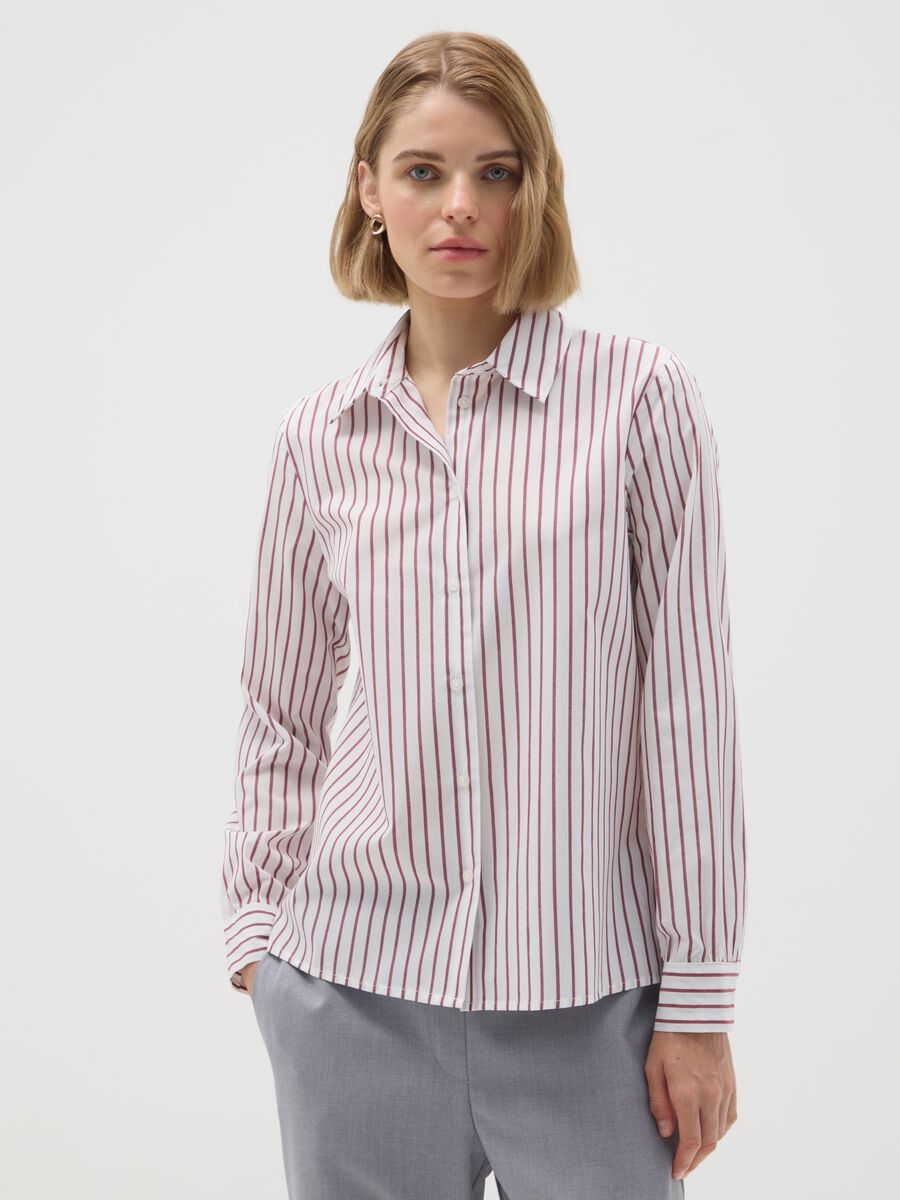 Camicia in misto cotone multicolor slim fit_0