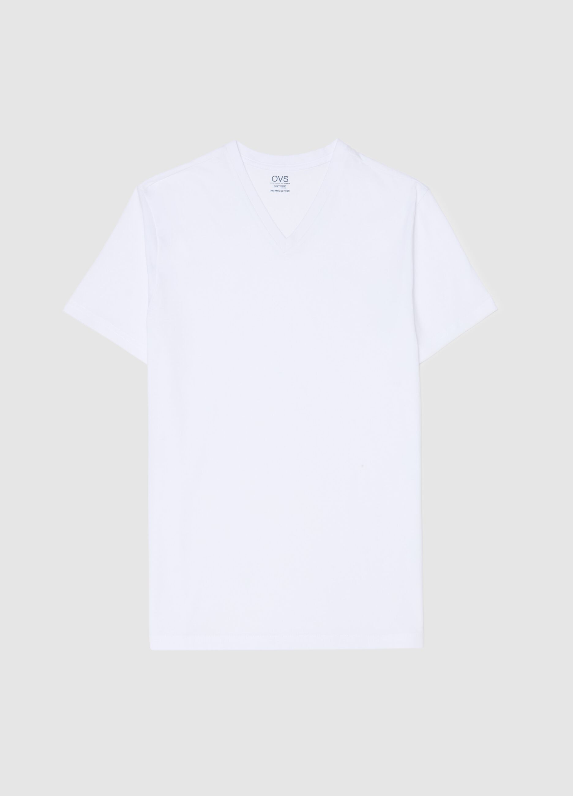 T-shirt intima in cotone bio con scollo a V 
