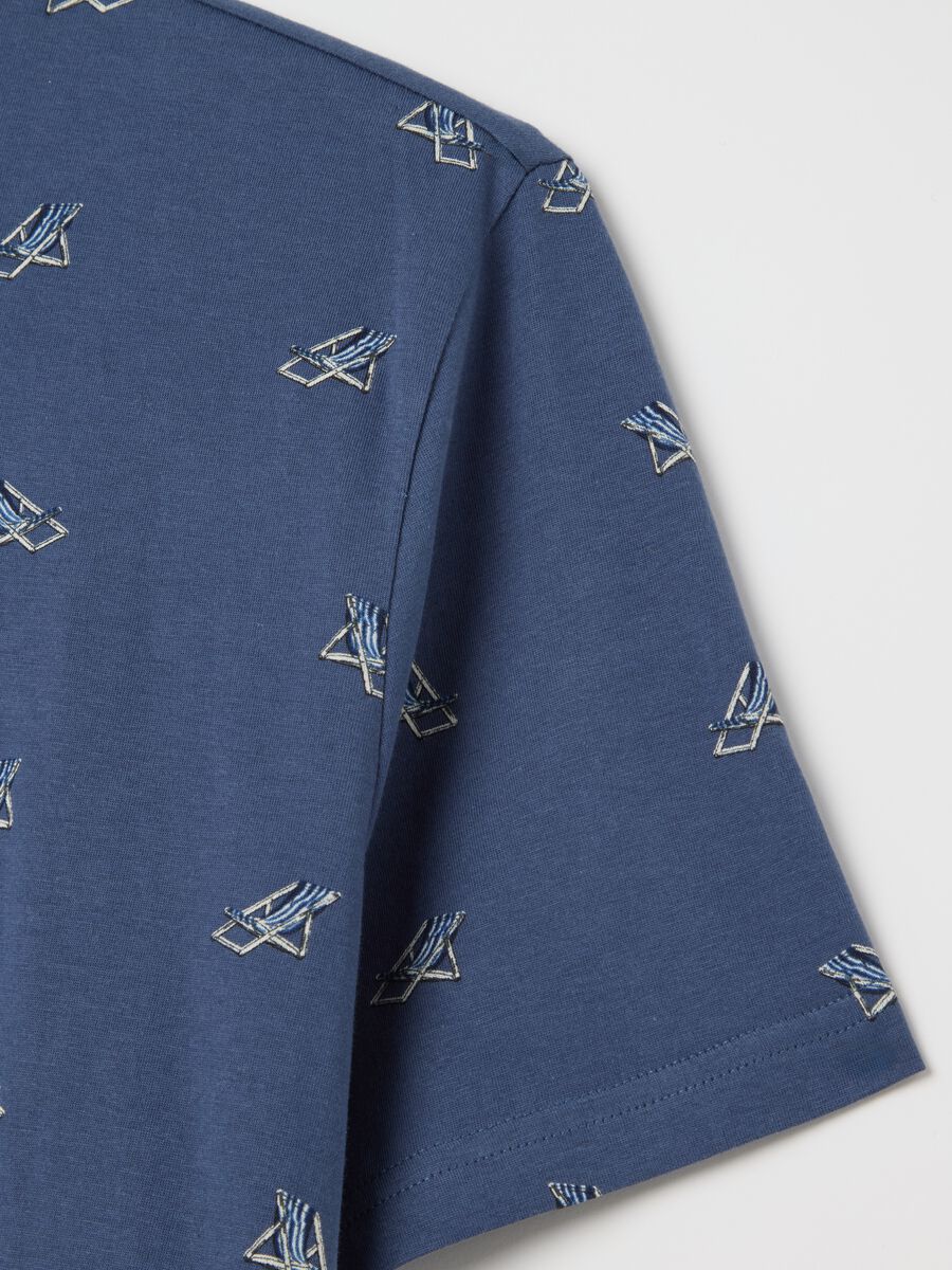 Short-sleeve blue pyjamas with Ovs print_5