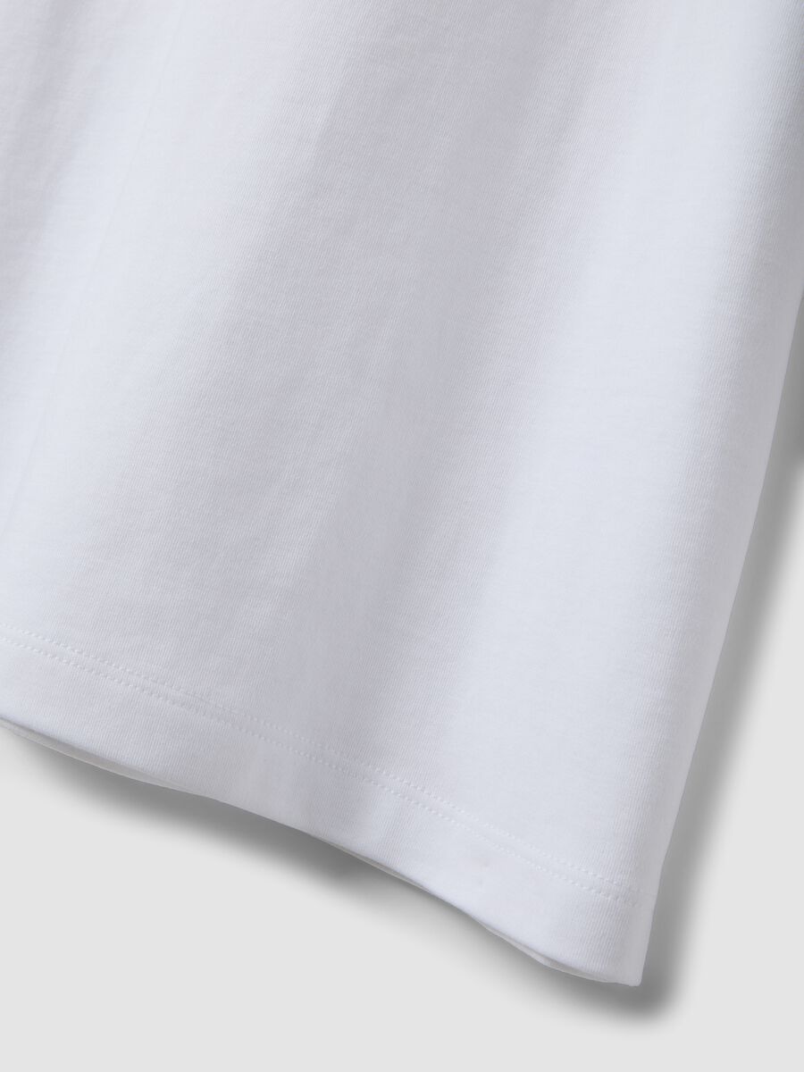 T-shirt bianca in puro cotone mercerizzato slim fit_5