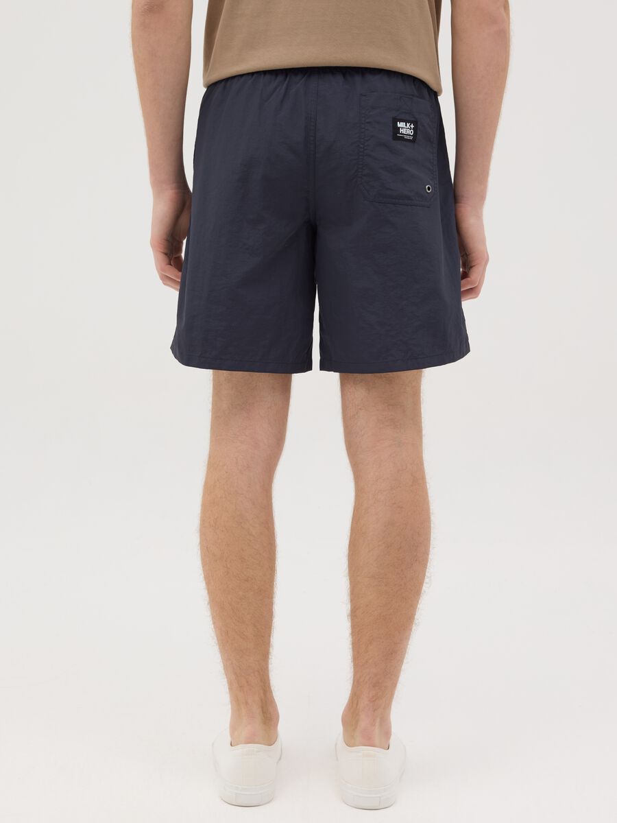Boxer da uomo in blu regular fit con elastico e coulisse_2