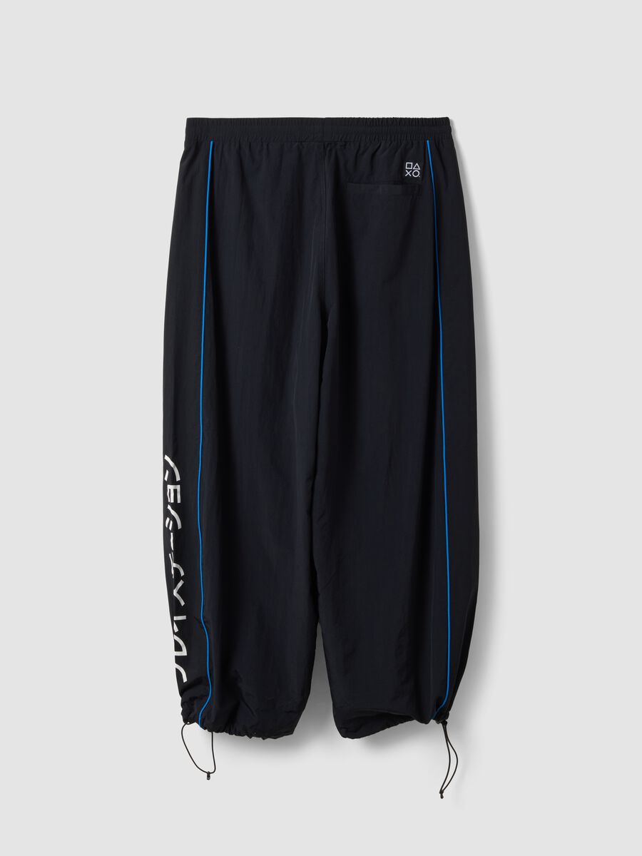 Black PlayStation fitness trousers with contrast piping_6