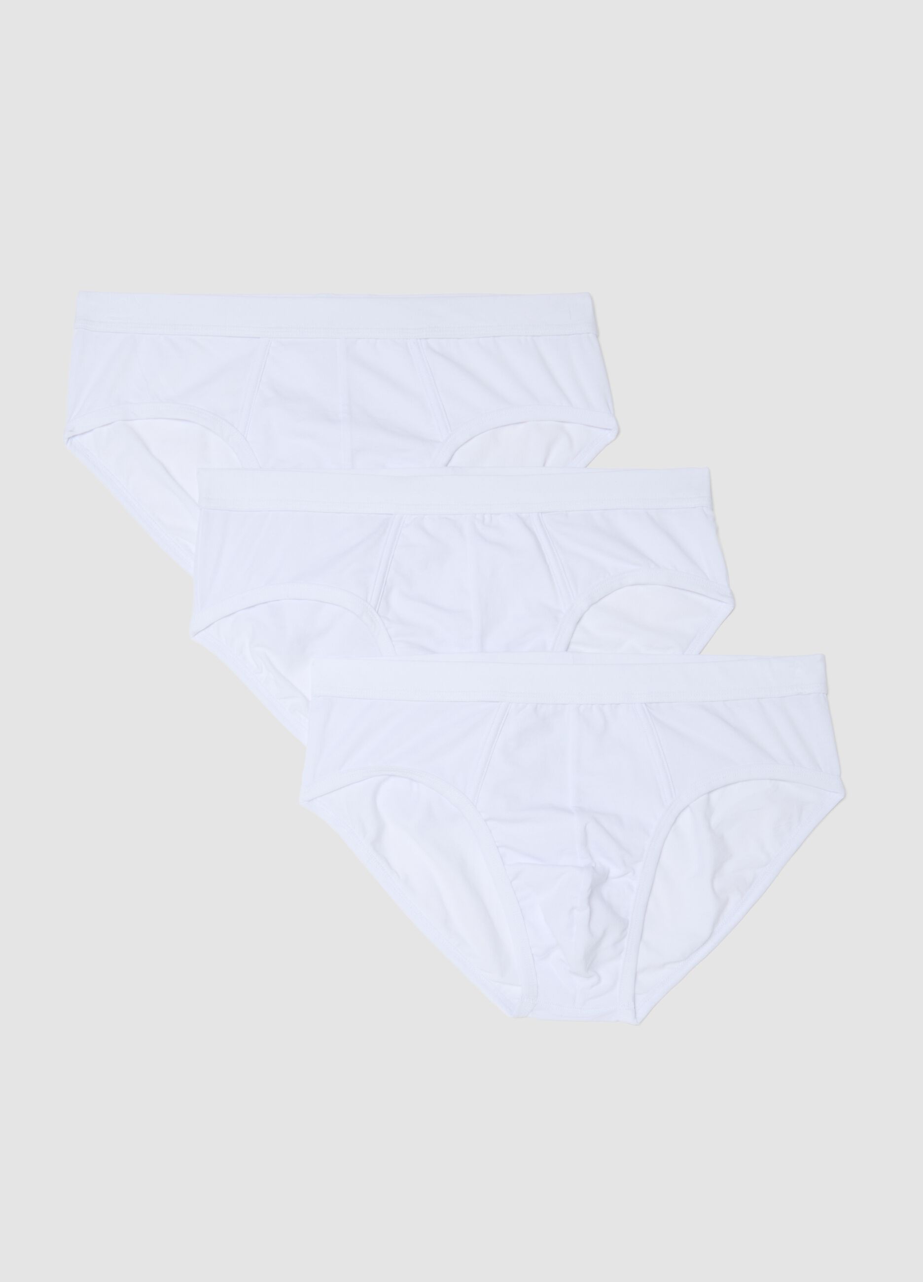 3-pack of white stretch cotton briefs, regular fit