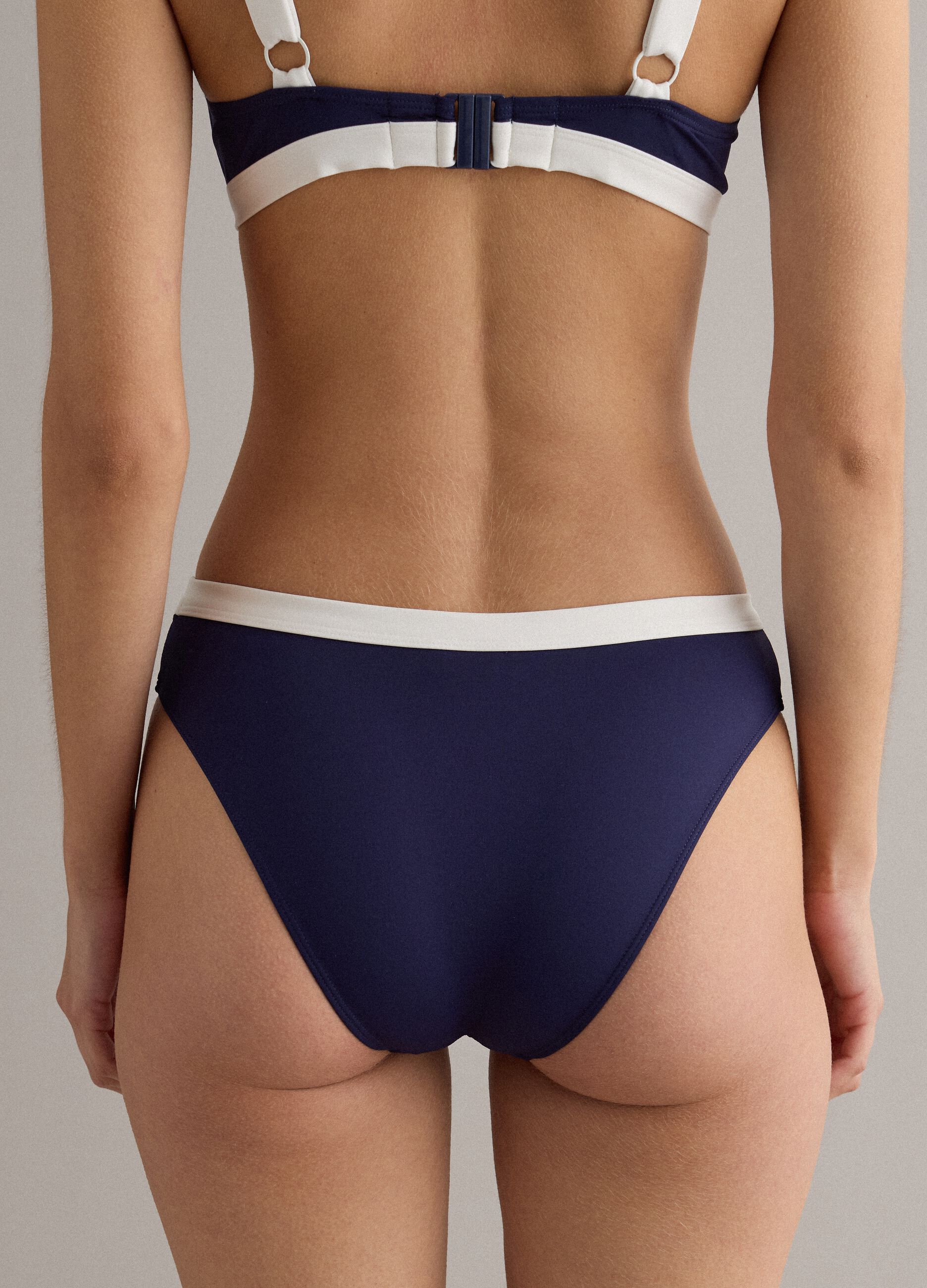 Blue bikini bottoms in stretch fabric