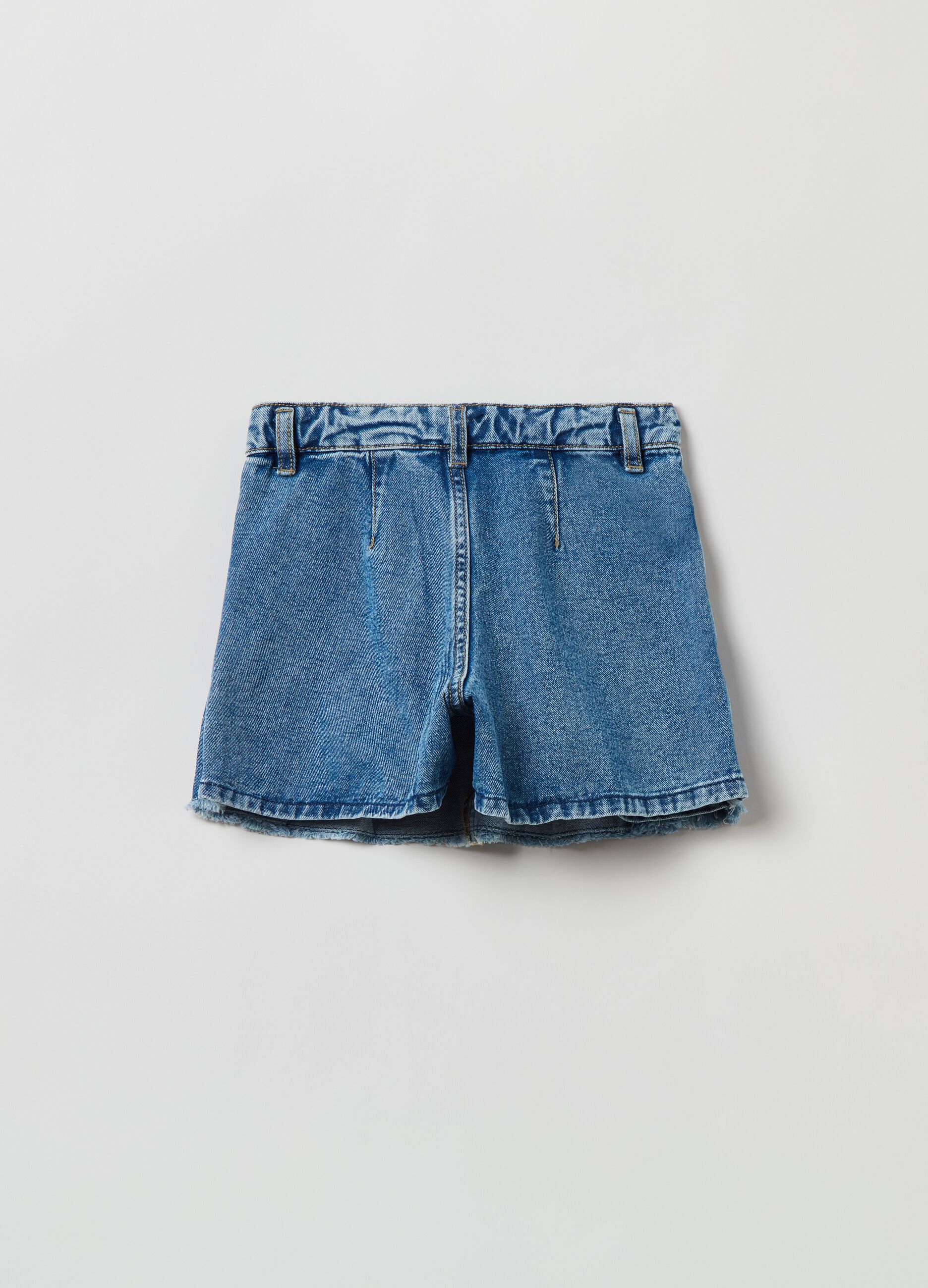 Skort in denim con plisse_1