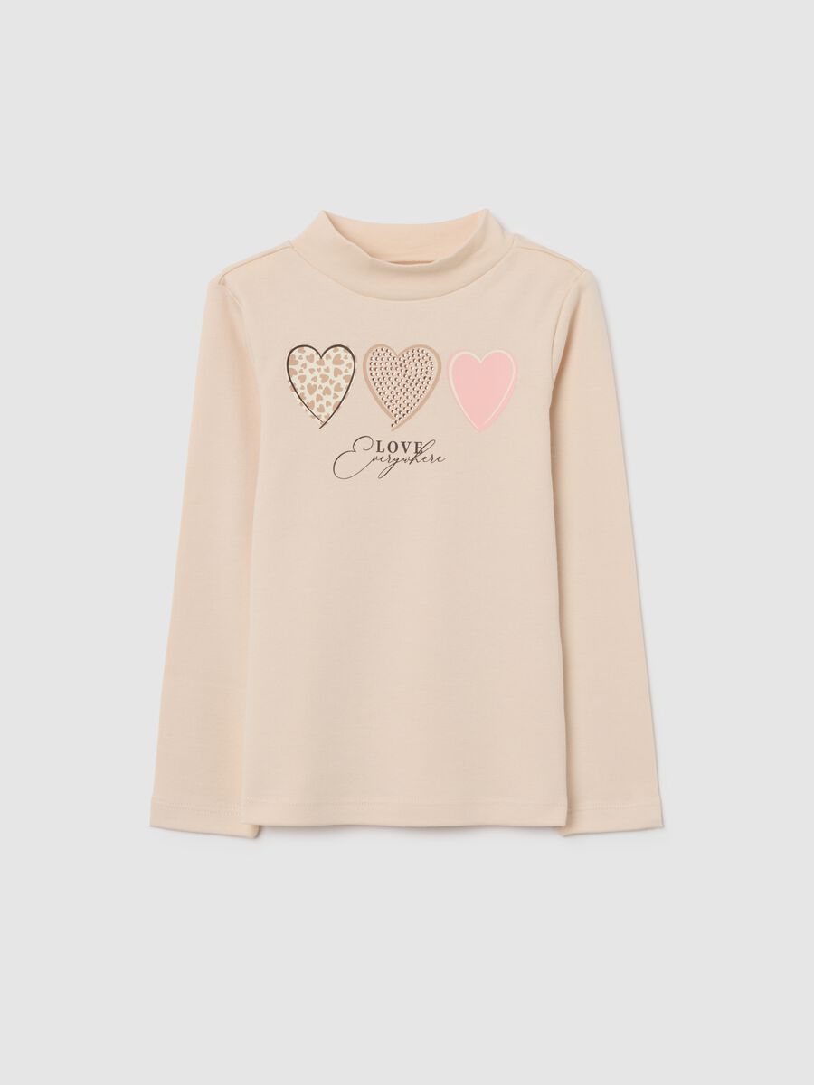 Girls' beige pure cotton regular fit sweater_0