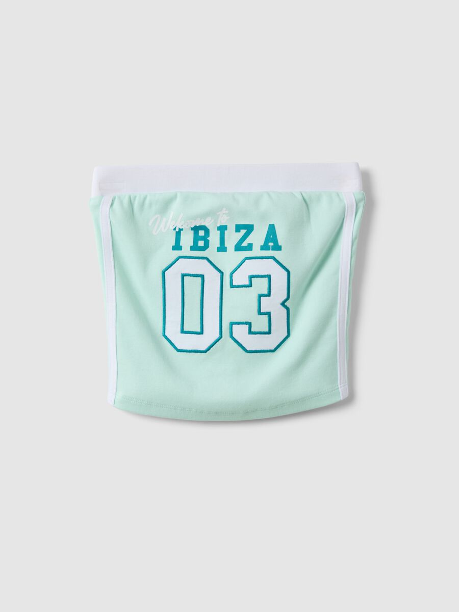 Top fitted in cotone elasticizzato multicolor da ragazza con stampa_3