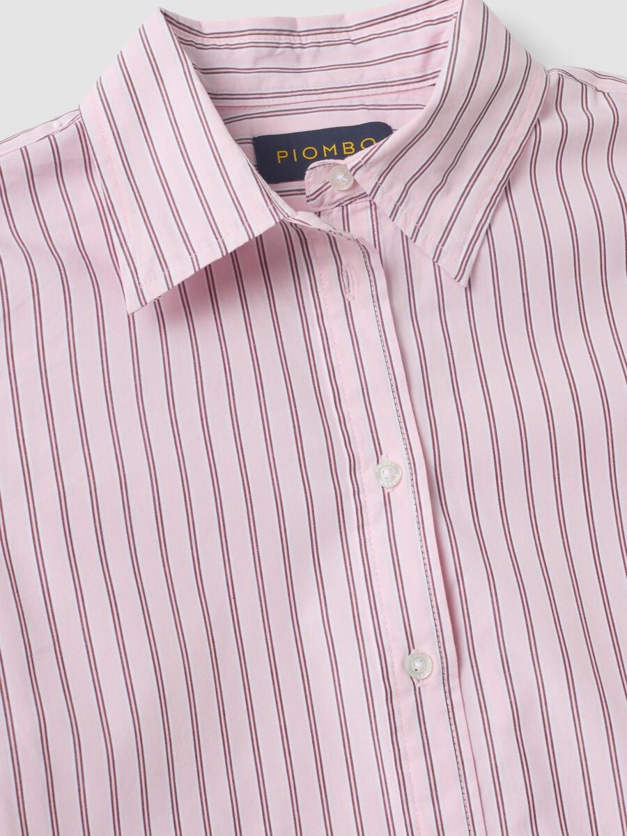 Pink striped poplin shirt, regular fit_2