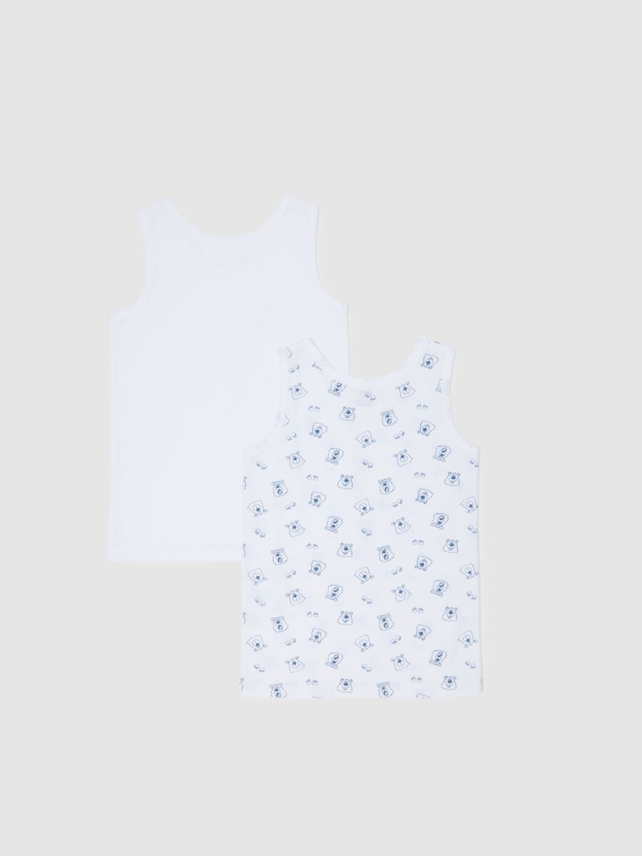 Bipack canottiere da bambino in puro cotone bianco regular fit_1