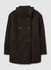Brown curvy regular fit coat with buttons_0