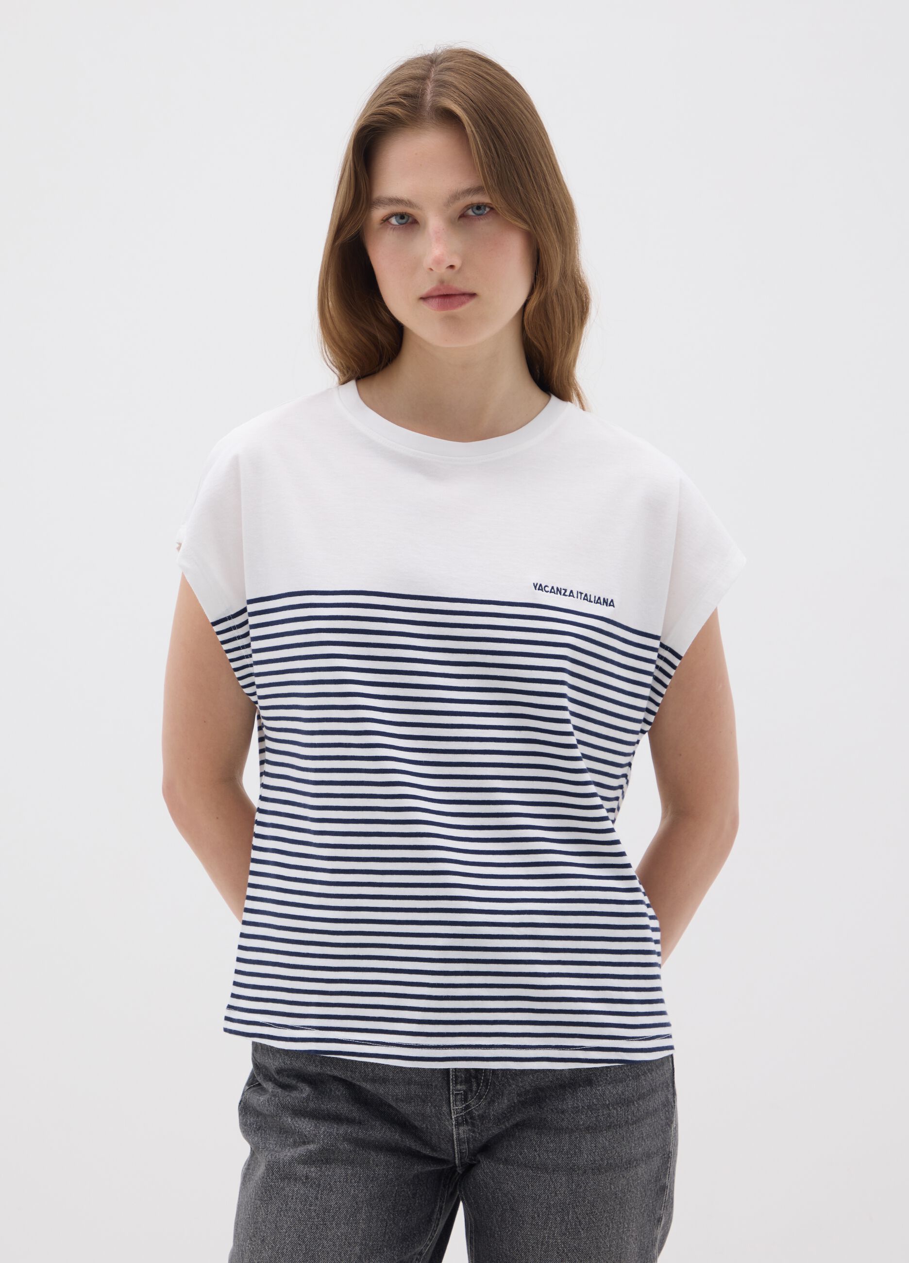 Multicolour Pure Cotton Women's T-shirt