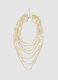 Beige multi-strand necklace with pearlescent discs_0
