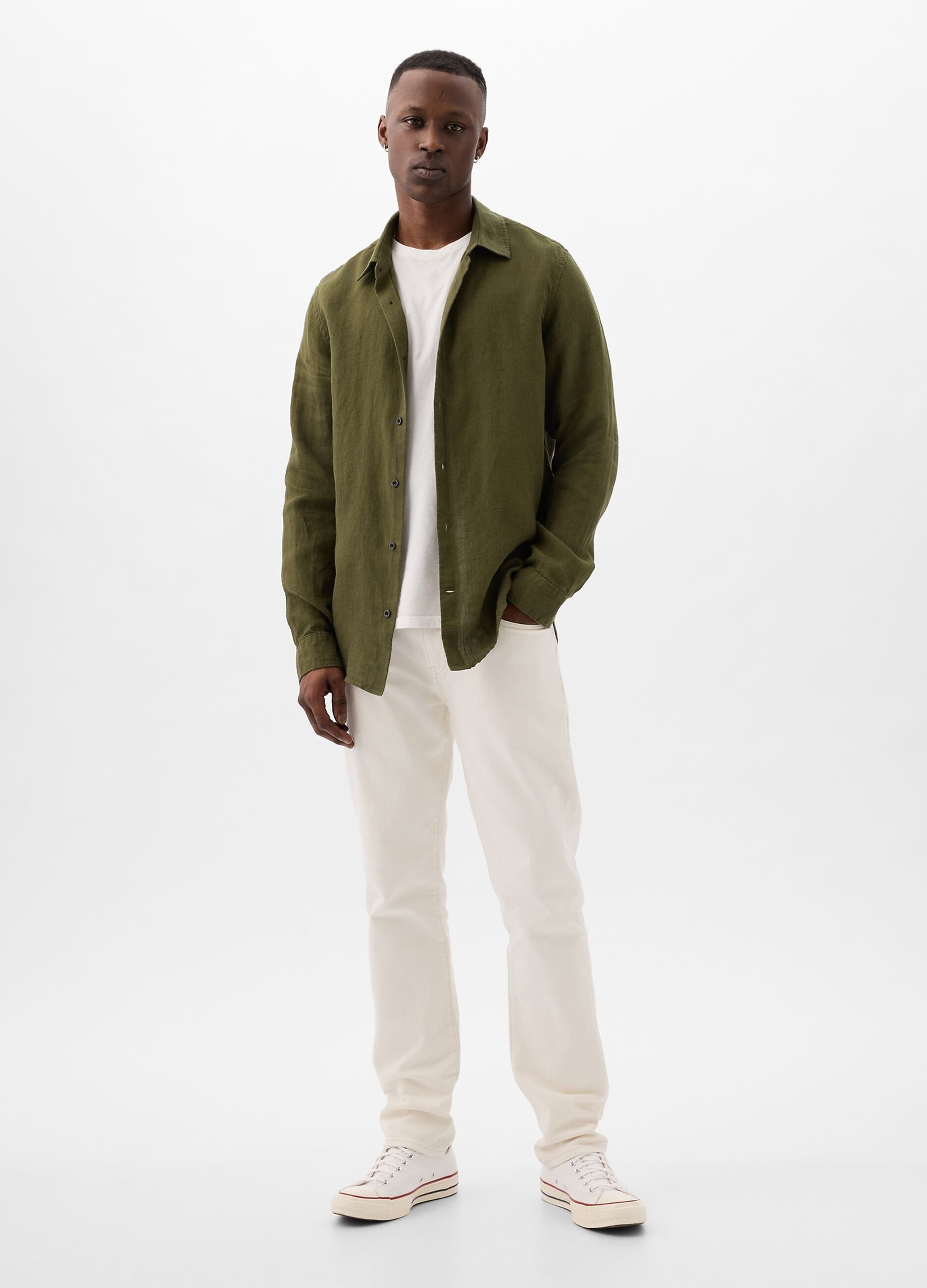 Regular-fit shirt in linen