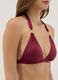 Red stretch triangle bikini top with neck bow_3