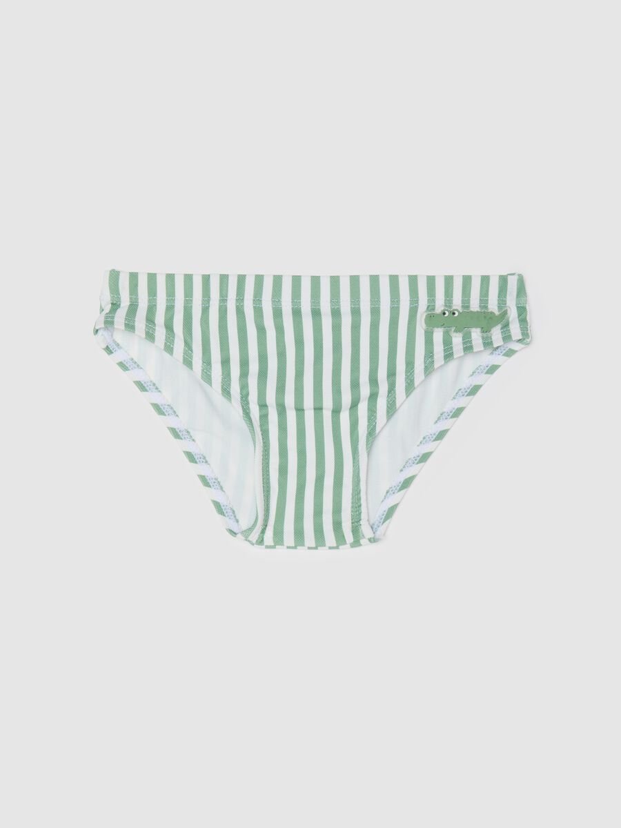 Boys’ swim briefs in multicoloured stretch fabric_0