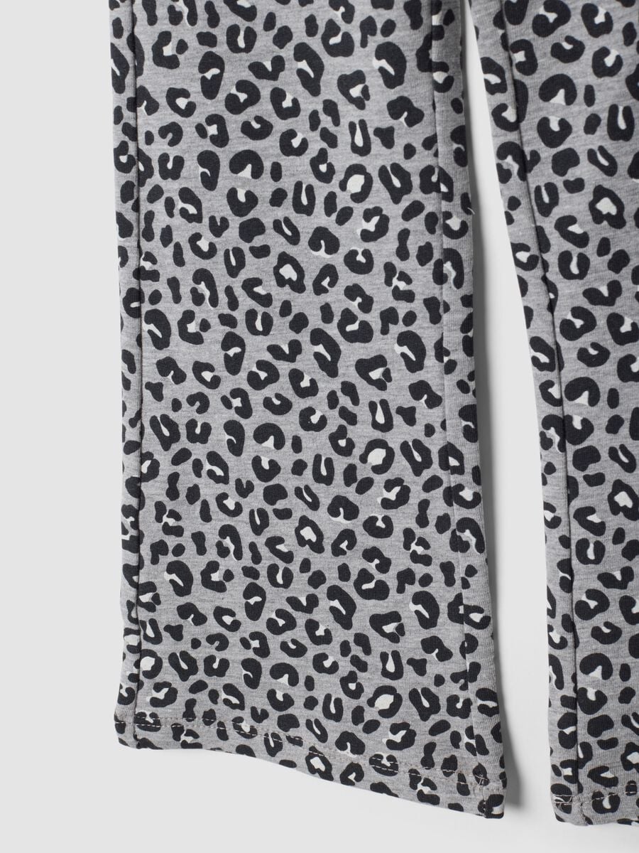 Grey organic stretch cotton flared leggings_3