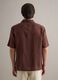 Brown short sleeve pure linen regular fit shirt_3