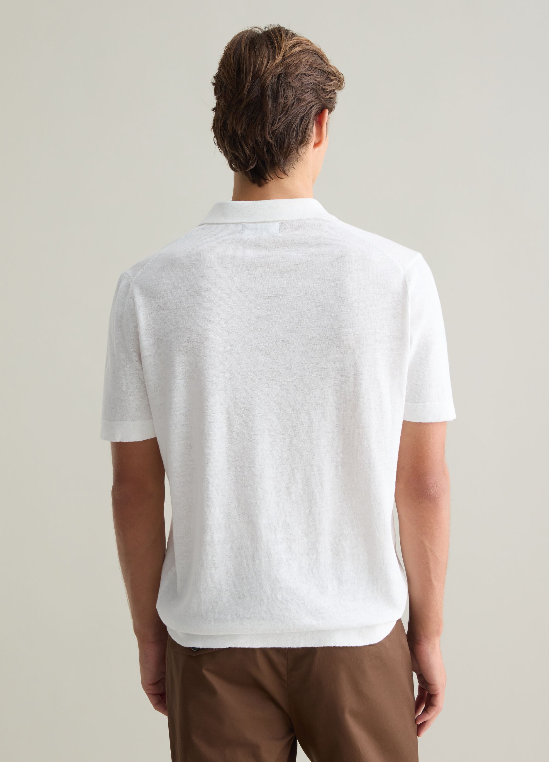 White Short Sleeve Cotton Polo