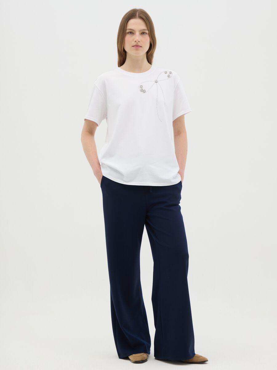 Women's Blue Viscose Blend Trousers – Regular Fit_0