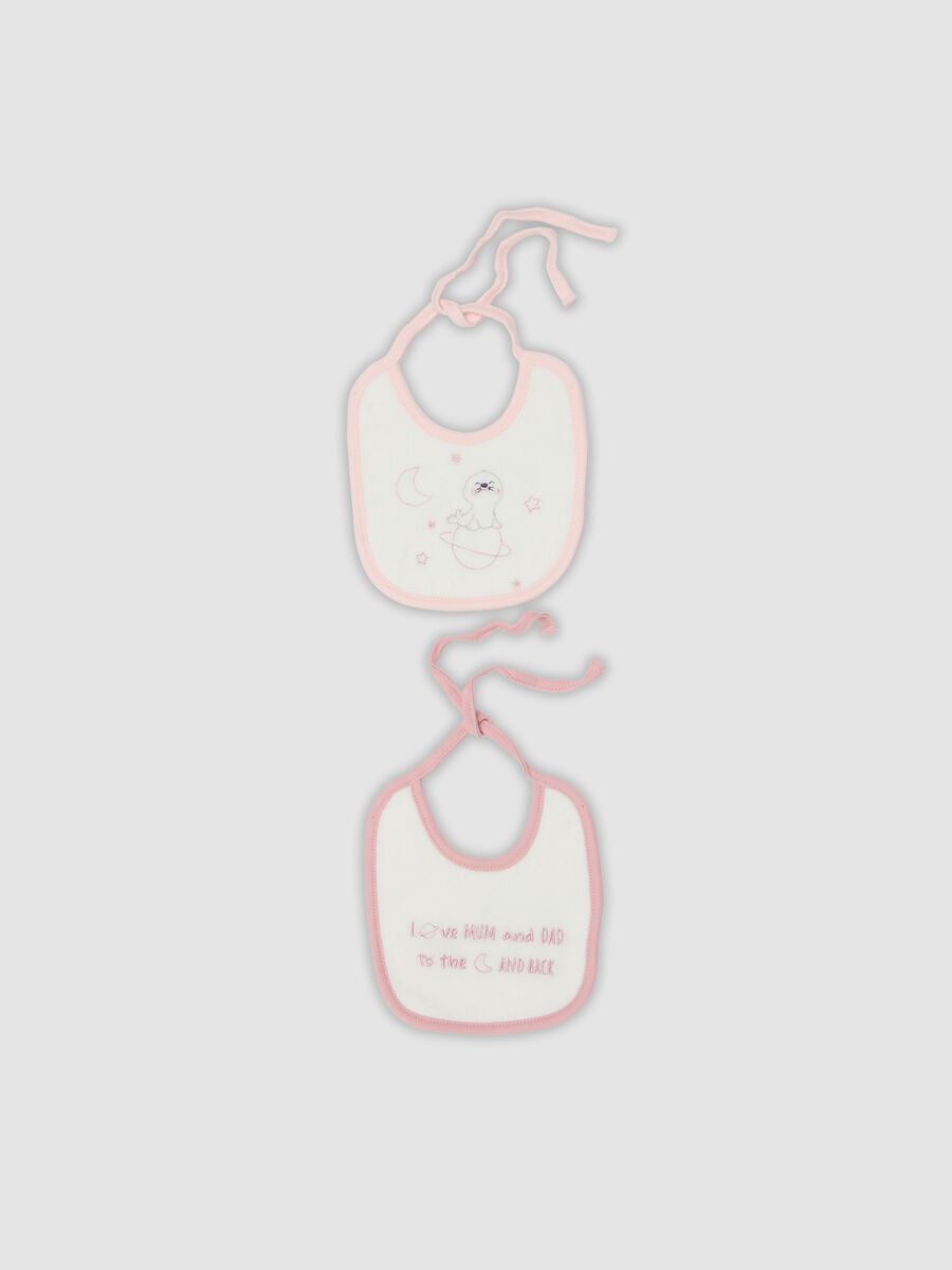Bipack di bavette rosa in misto cotone organico_0