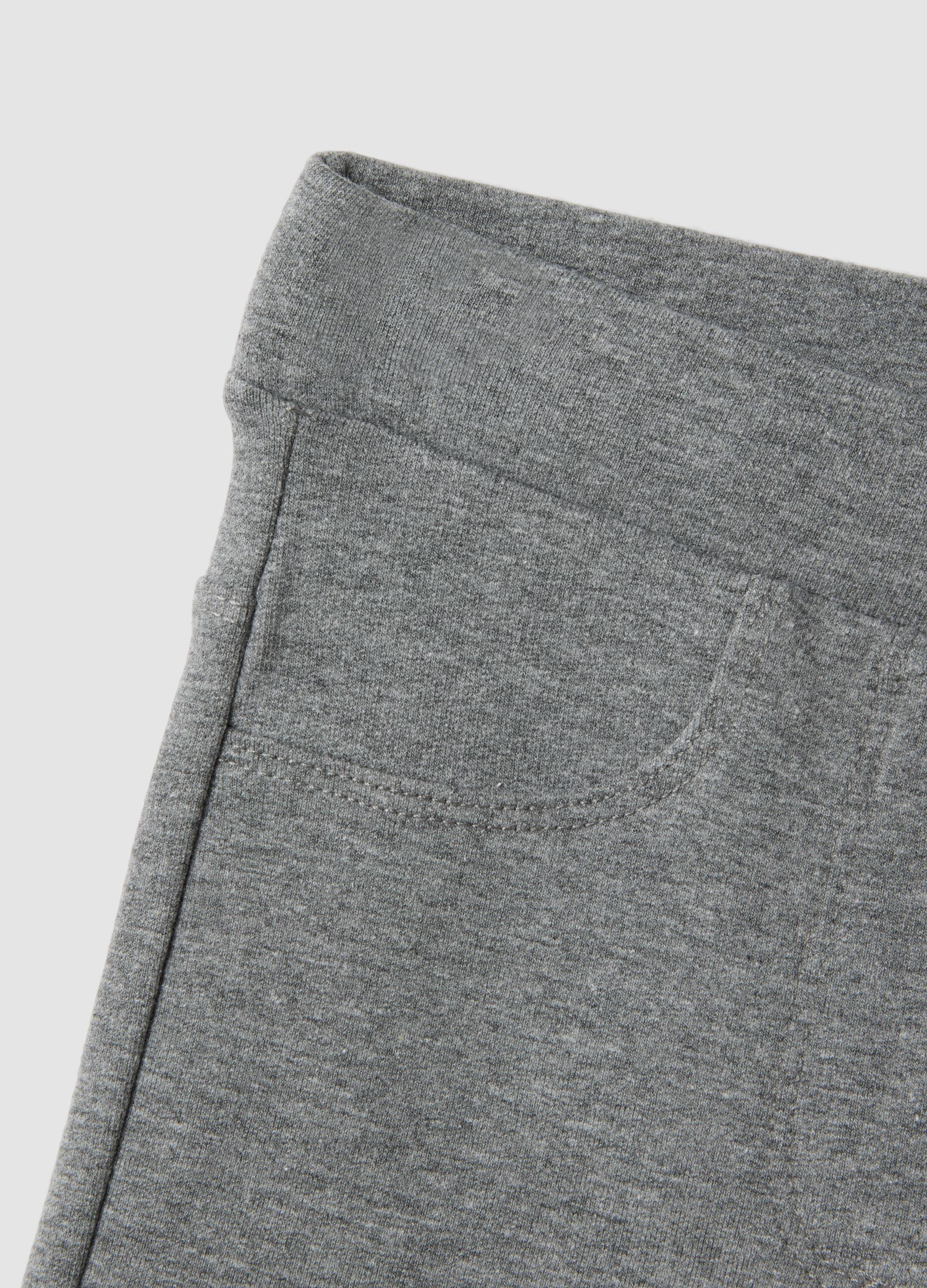 Grey marl flared treggings in stretchy organic cotton