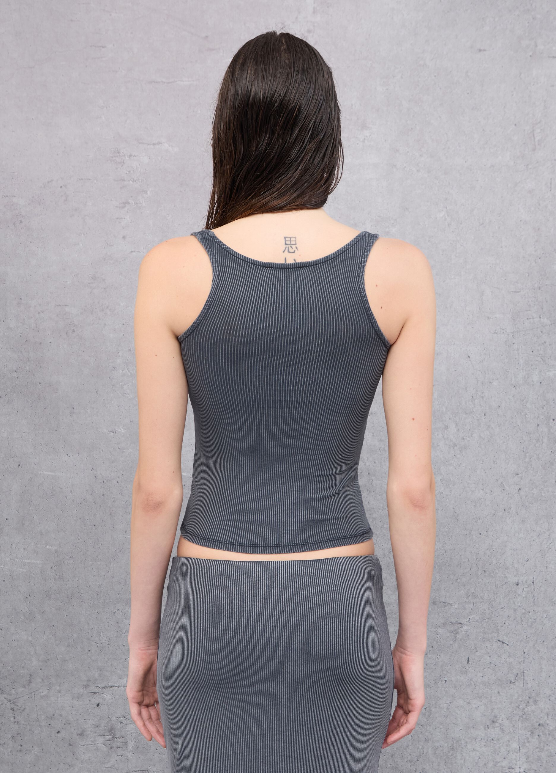 Tank Top Square Neck Vintage Grey