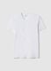 White pure cotton V-neck regular fit T-shirt_4