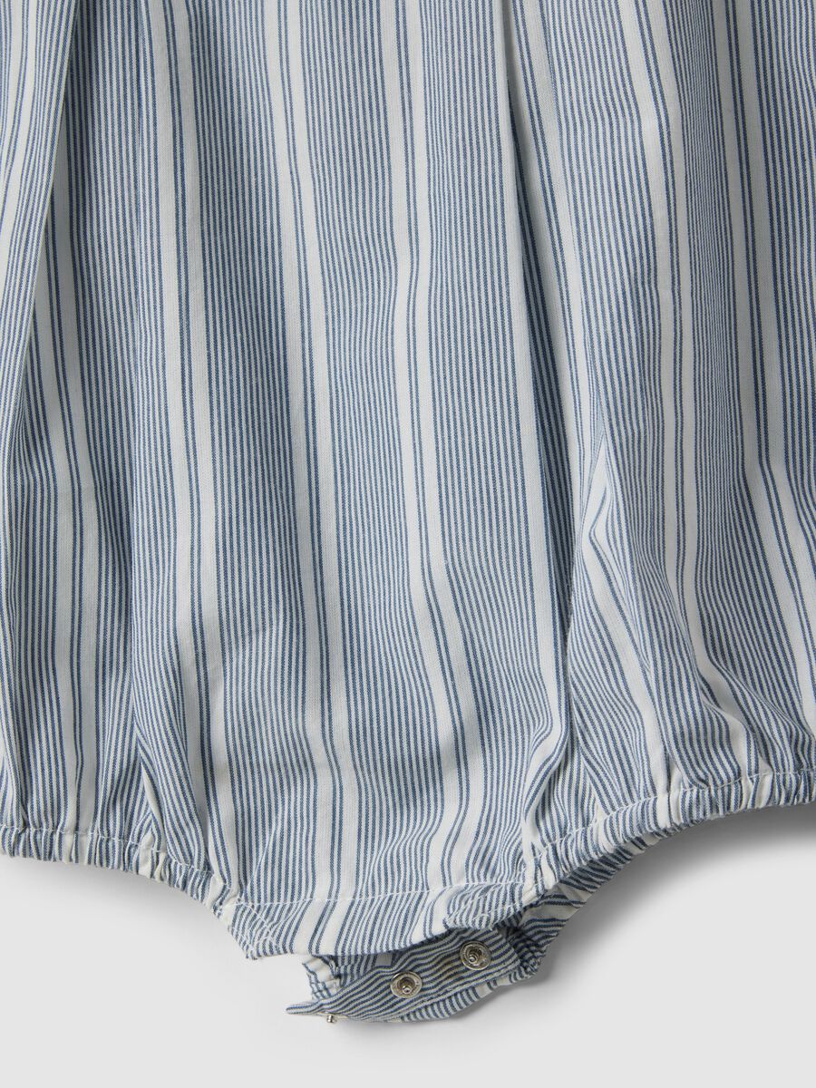 Romper senza maniche in puro cotone a righe multicolor da neonata_3