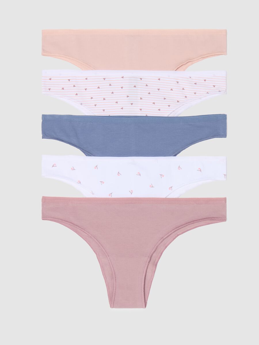 Five-pack Brazilian-cut briefs in stretch cotton with print_4