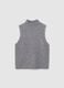 Grey regular fit sleeveless turtleneck top_4