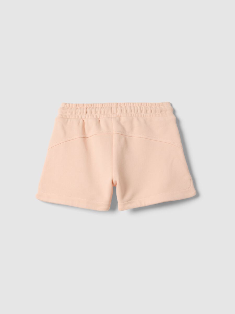 Shorts in misto cotone rosa da bambina regular fit con cuore_1